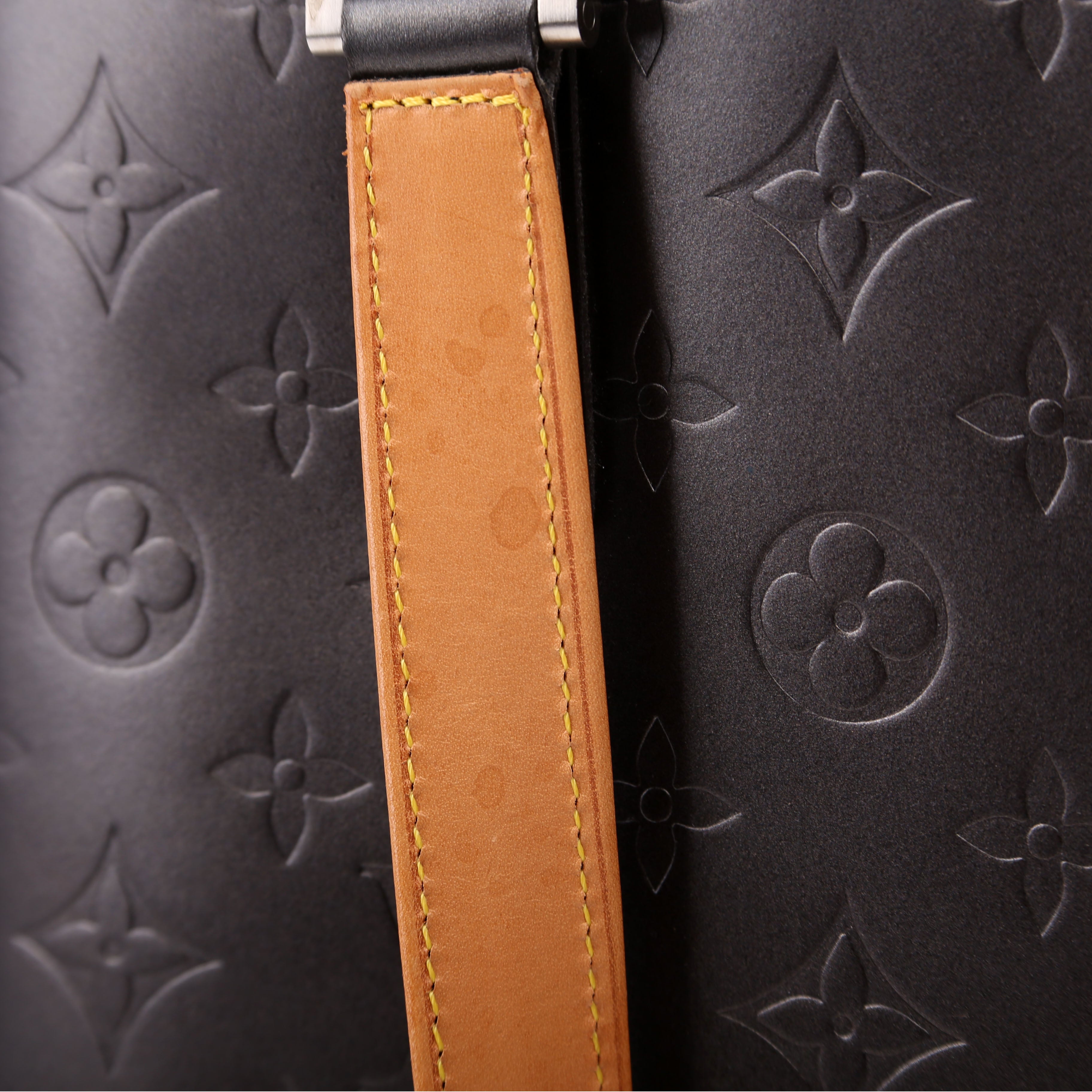 Stockton Monogram Matte Leather Grey