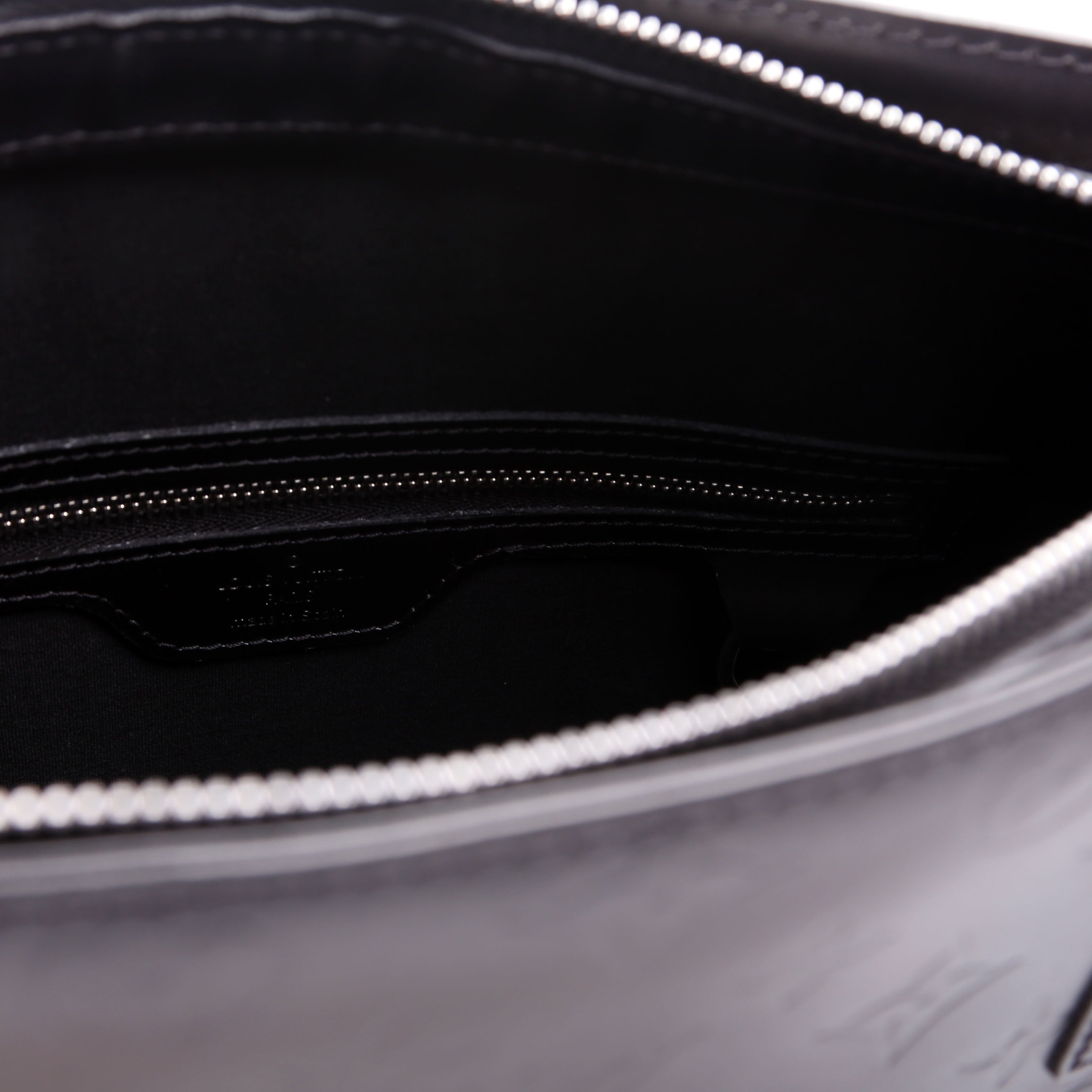 Stockton Monogram Matte Leather Grey