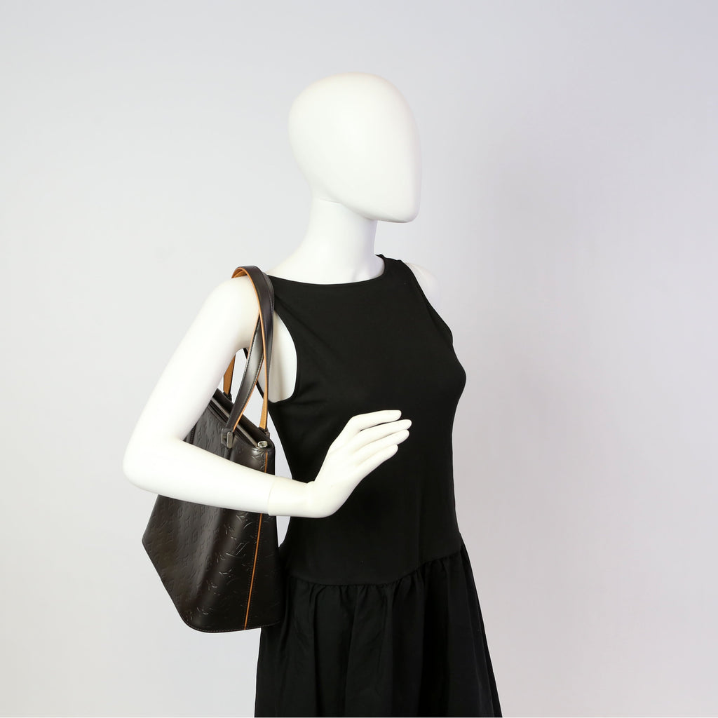 Stockton Monogram Matte Leather Grey