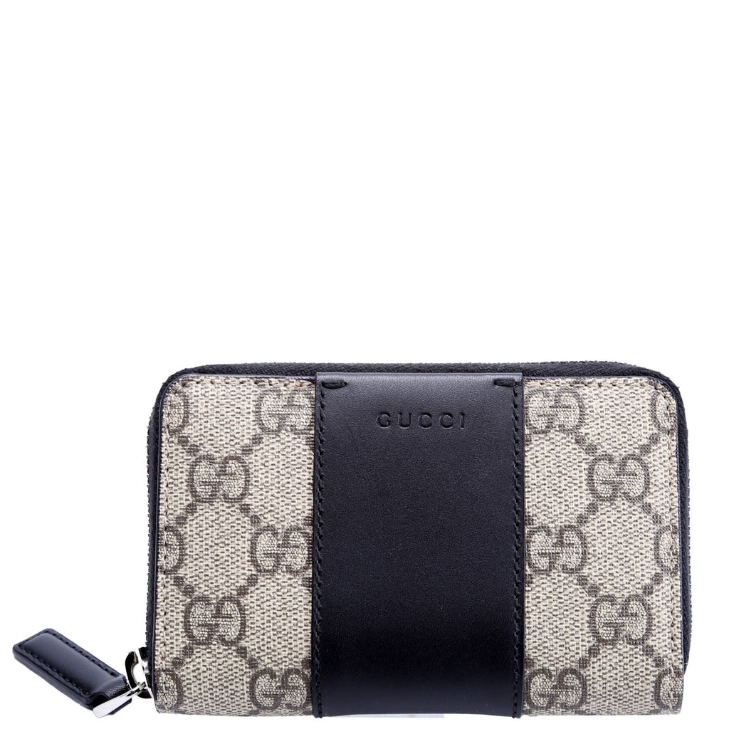 451242 GG Supreme Leather Zip Around Card Case