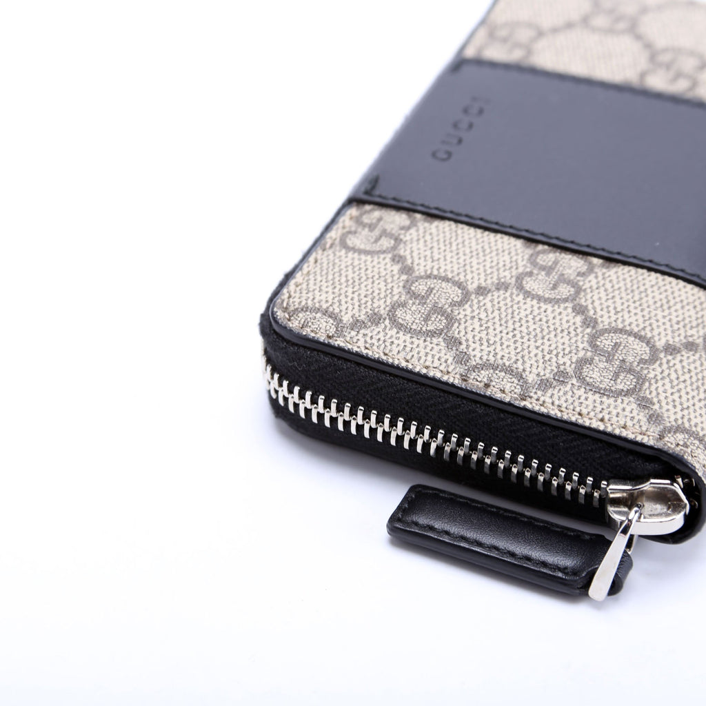 451242 GG Supreme Leather Zip Around Card Case