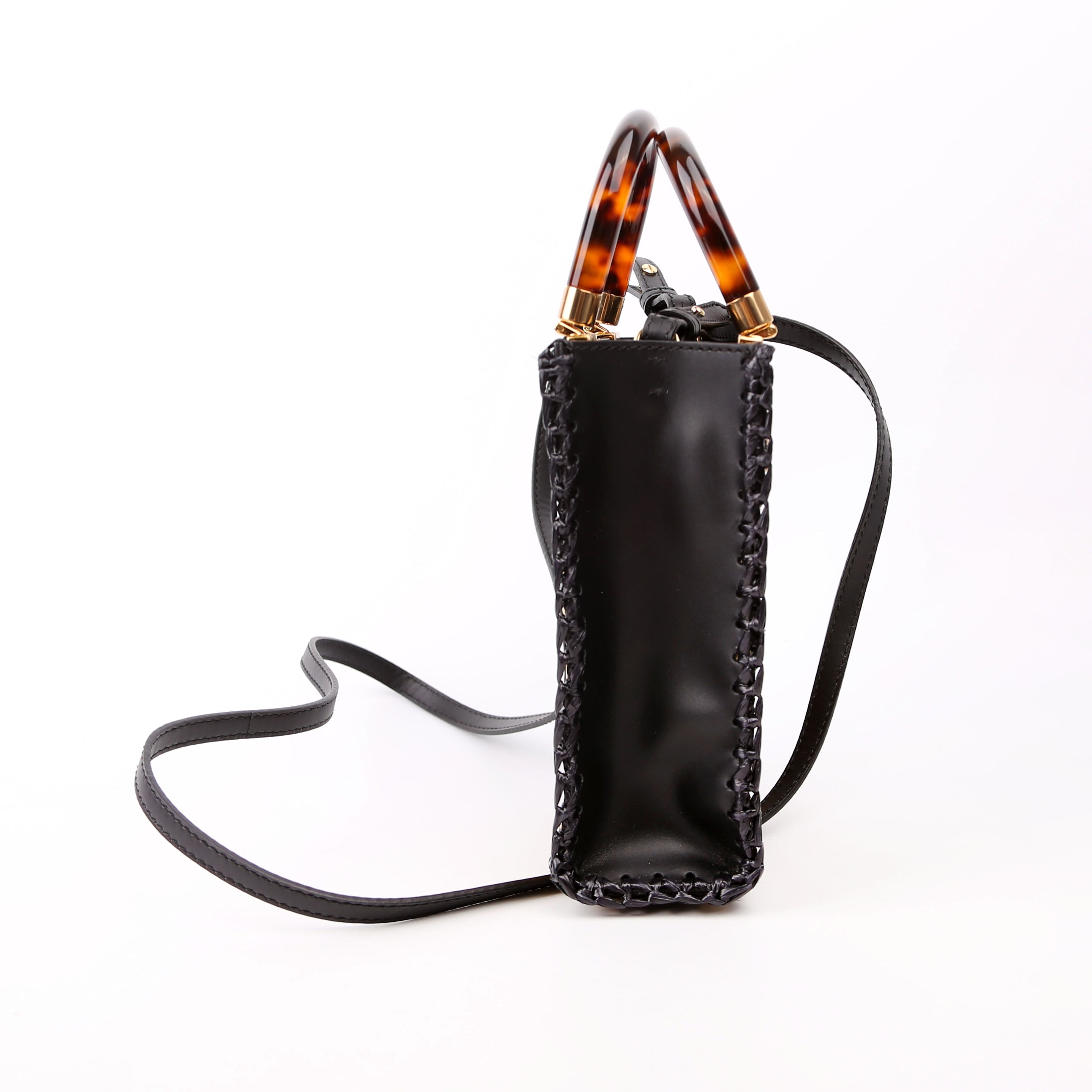 8BS051 Raffia Mini Sunshine Shopper Tan/Black