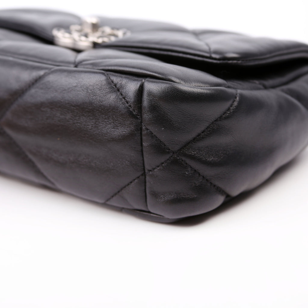 Quilted Goatskin 19 Medium Flap RFID Black