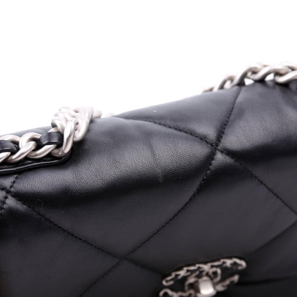 Quilted Goatskin 19 Medium Flap RFID Black