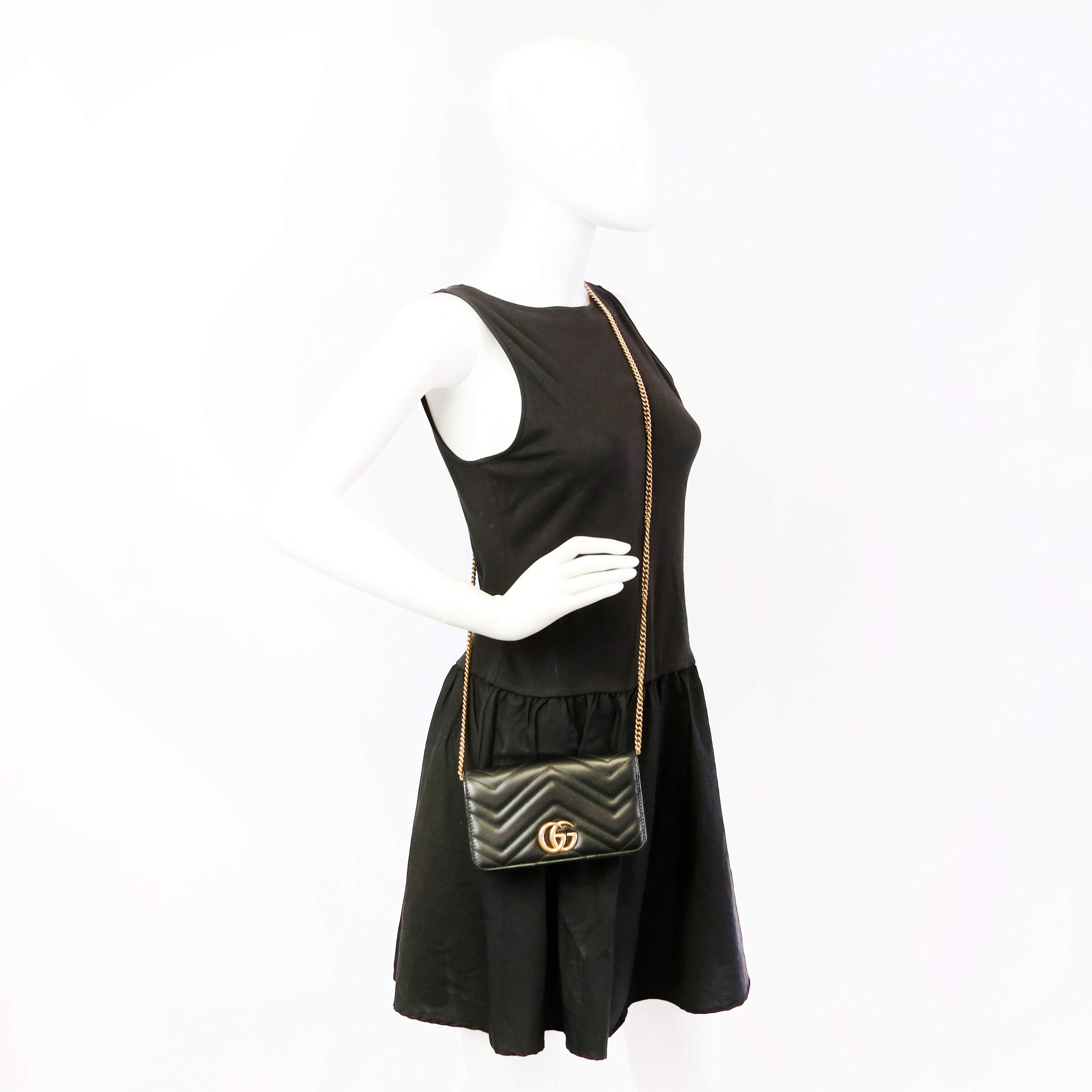 488426 GG Marmont Mini Bag Black