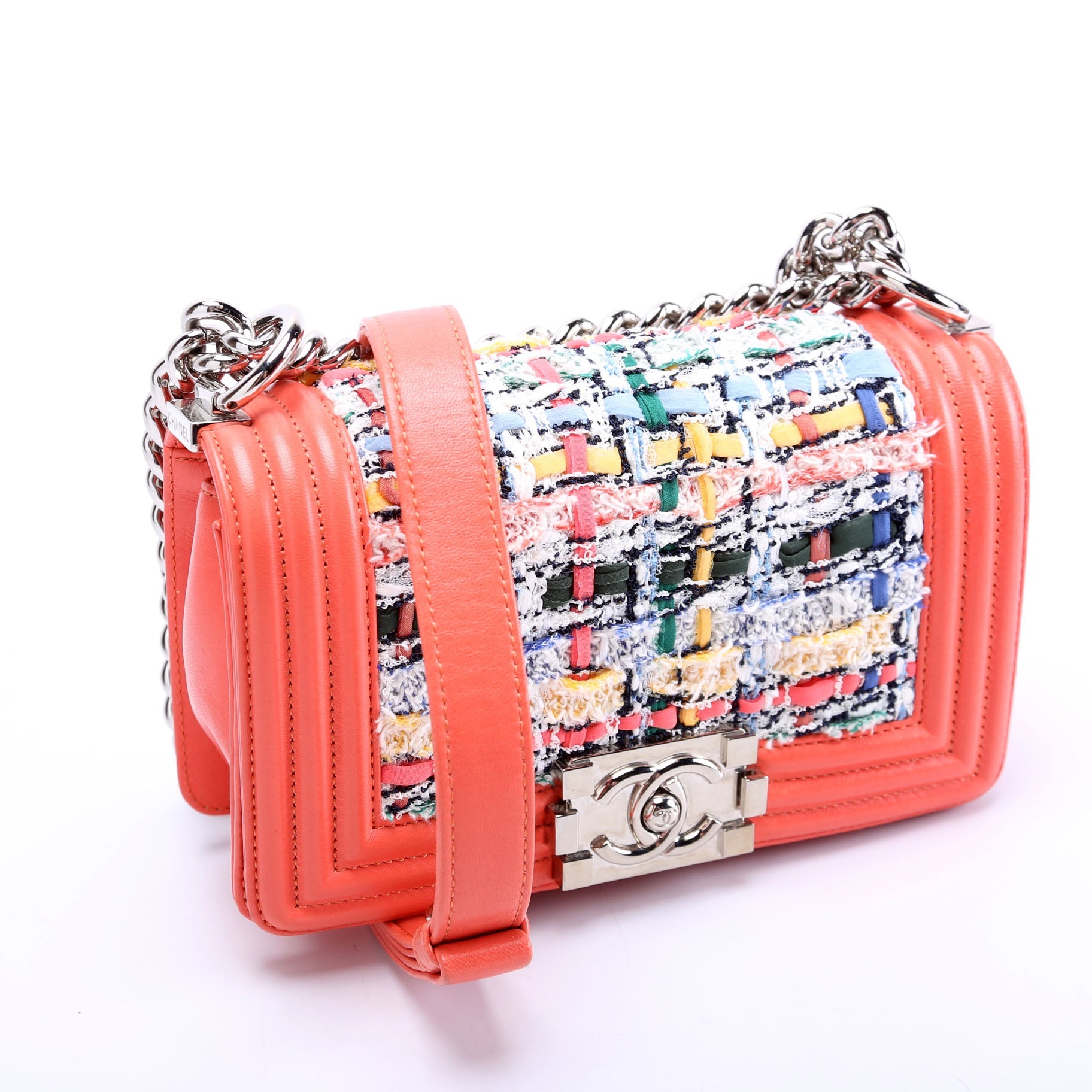 Boy Flap Small Tweed 20M Coral/Multicolor