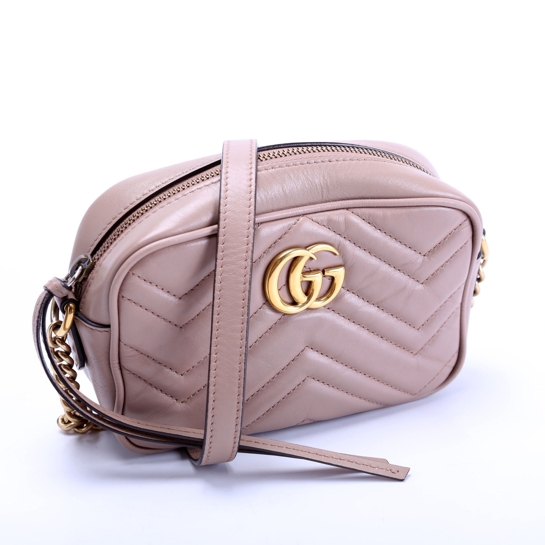 Gucci 448065 Marmont Mini Camera Bag Tan