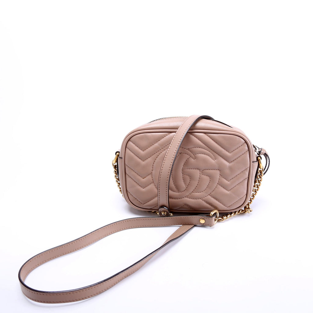 Gucci 448065 Marmont Mini Camera Bag Tan