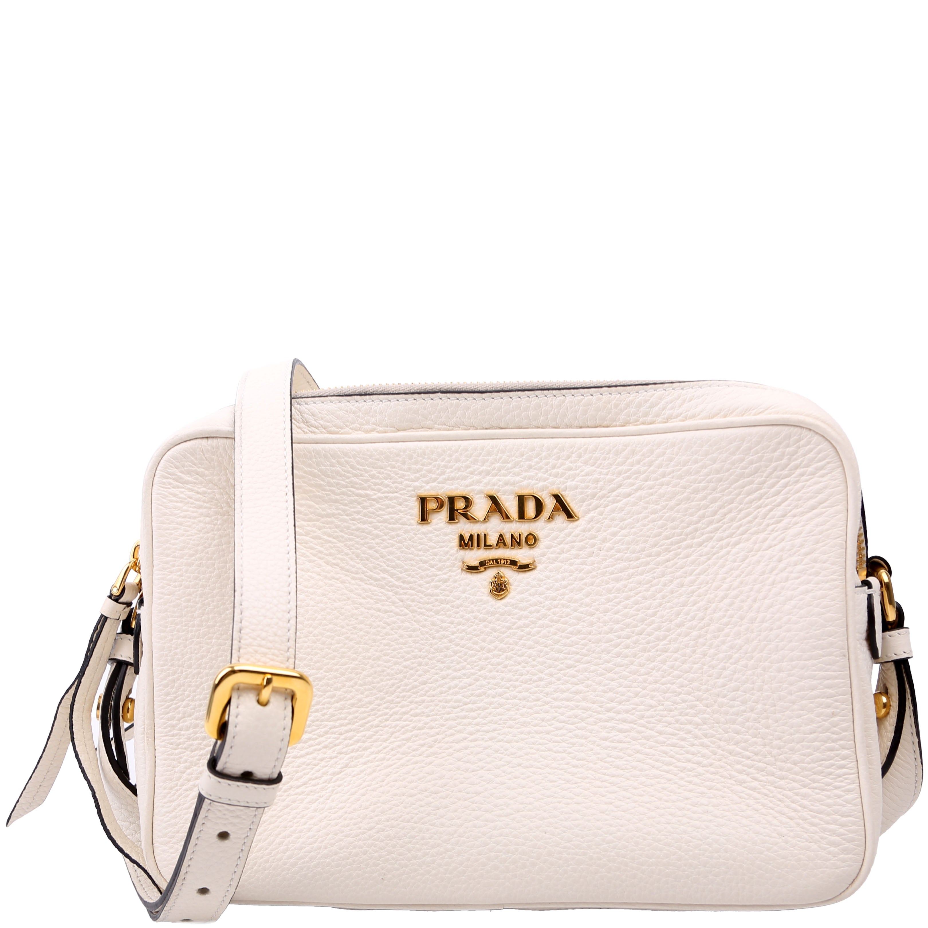 1BH079 Vitello Phenix Shoulder Bag White