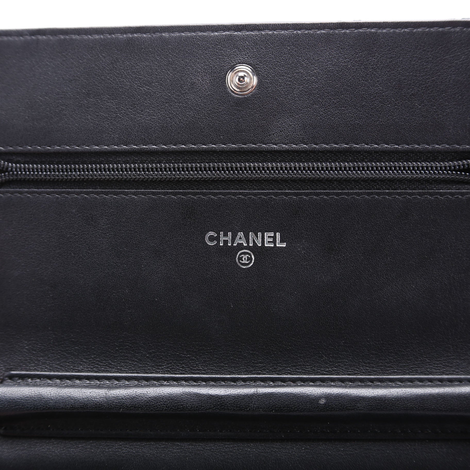 Diamond Stitch Quilted Lambskin WOC 14M Black