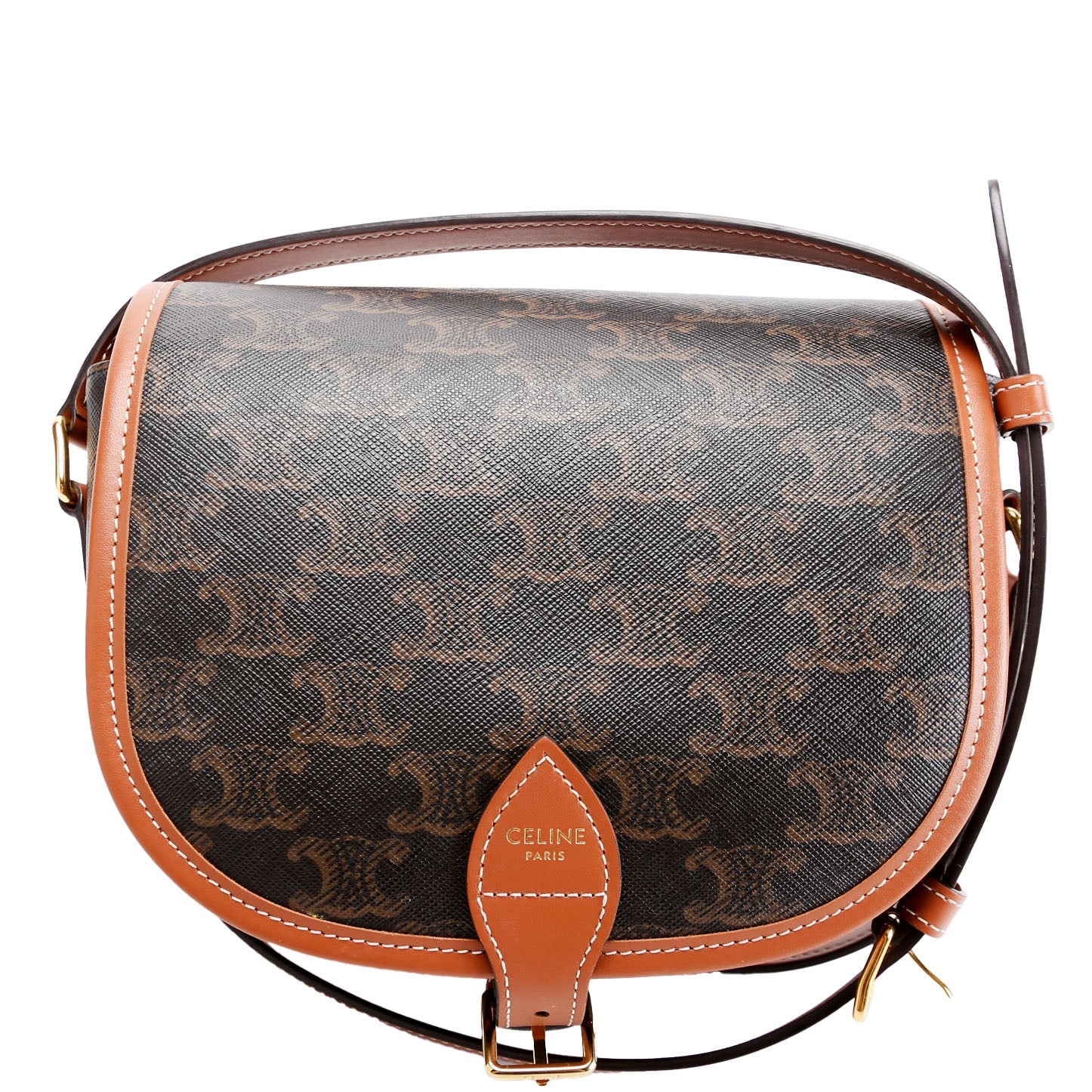 Folco Triomphe Medium Canvas/Calfskin Brown