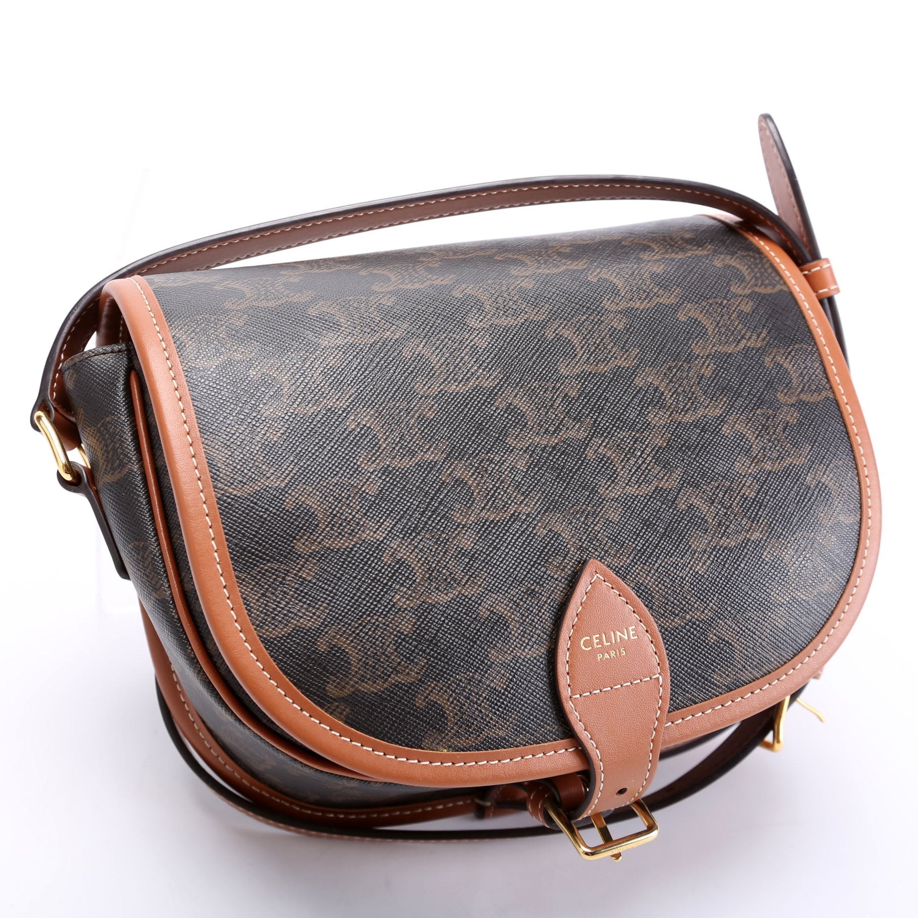 Folco Triomphe Medium Canvas/Calfskin Brown