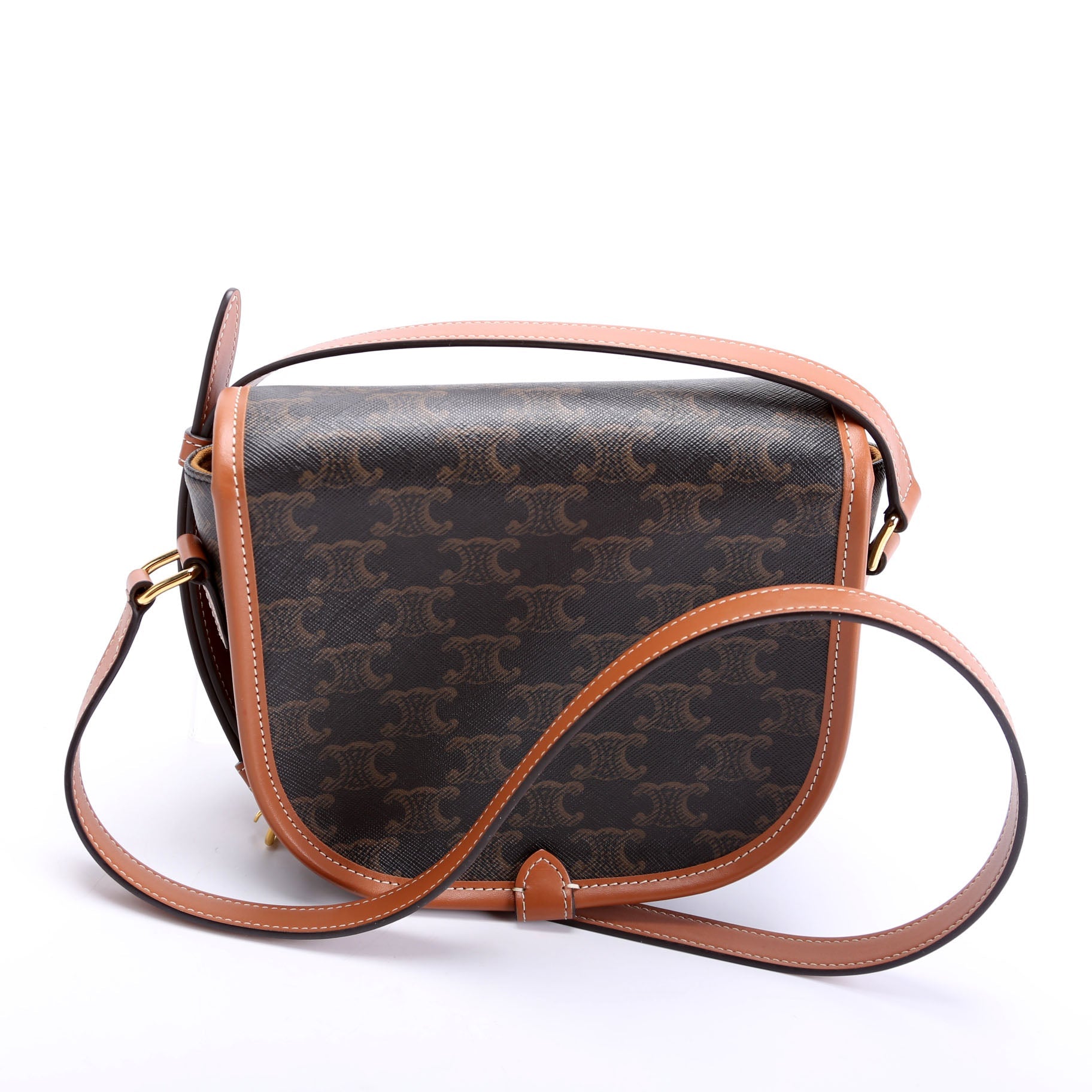 Folco Triomphe Medium Canvas/Calfskin Brown