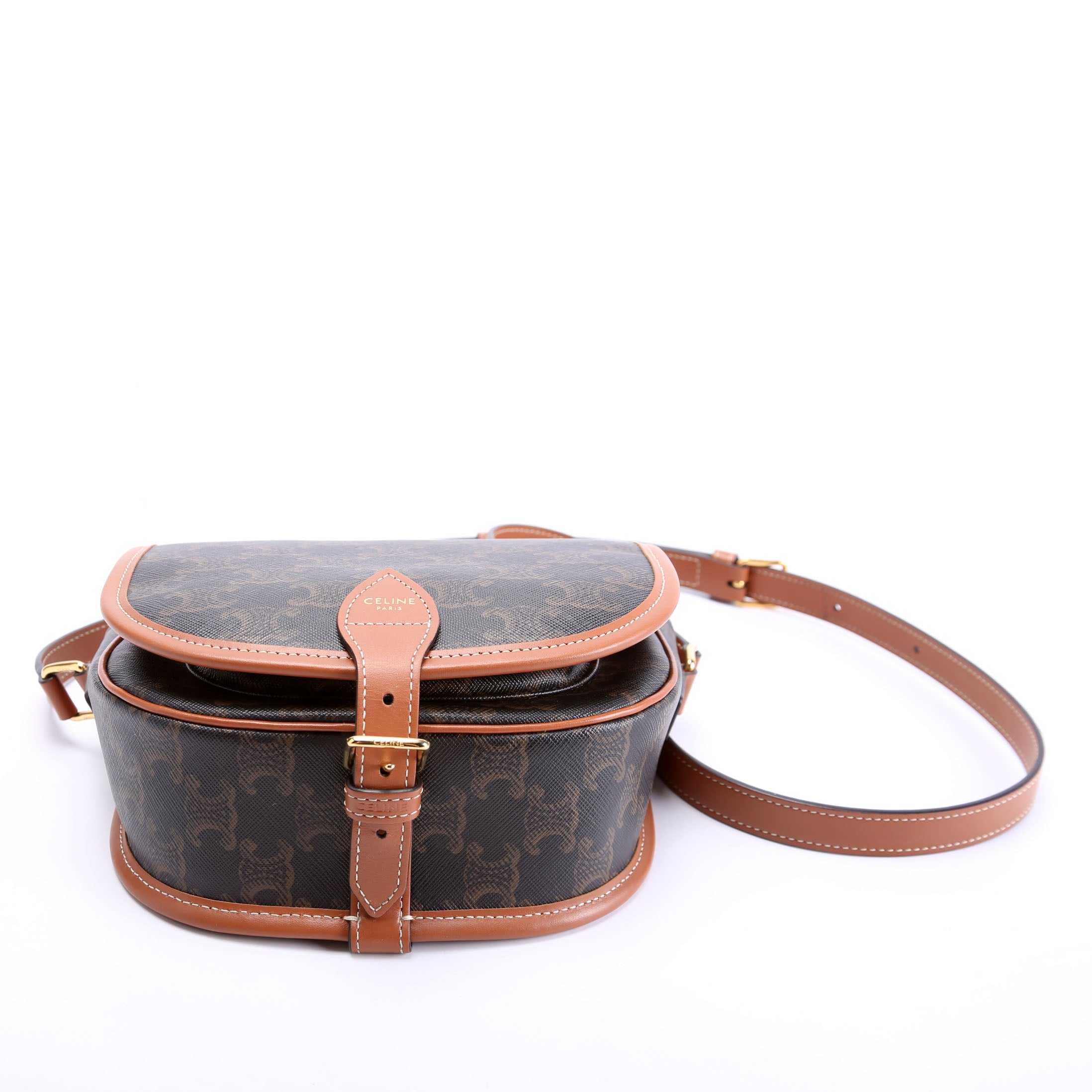 Folco Triomphe Medium Canvas/Calfskin Brown