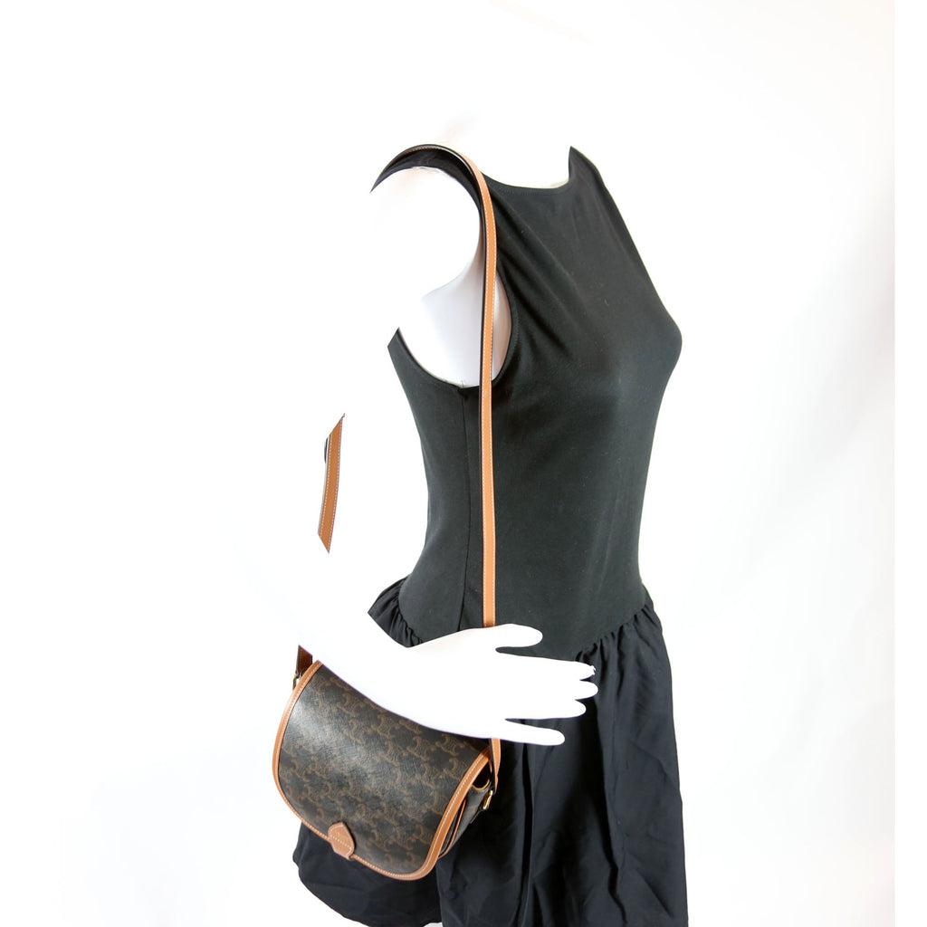 Folco Triomphe Medium Canvas/Calfskin Brown