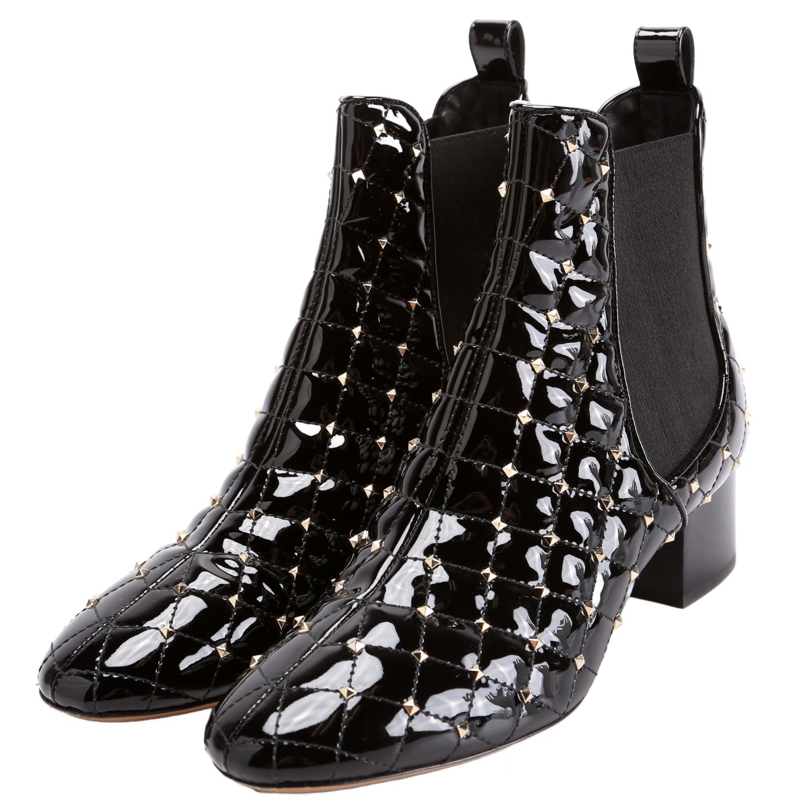 Rockstud Chelsea Boots Patent Size 38.5 Black
