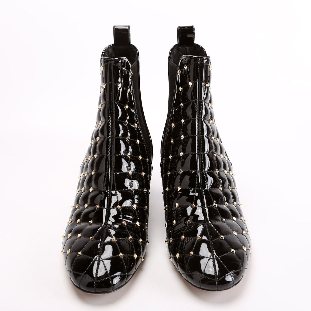Rockstud Chelsea Boots Patent Size 38.5 Black