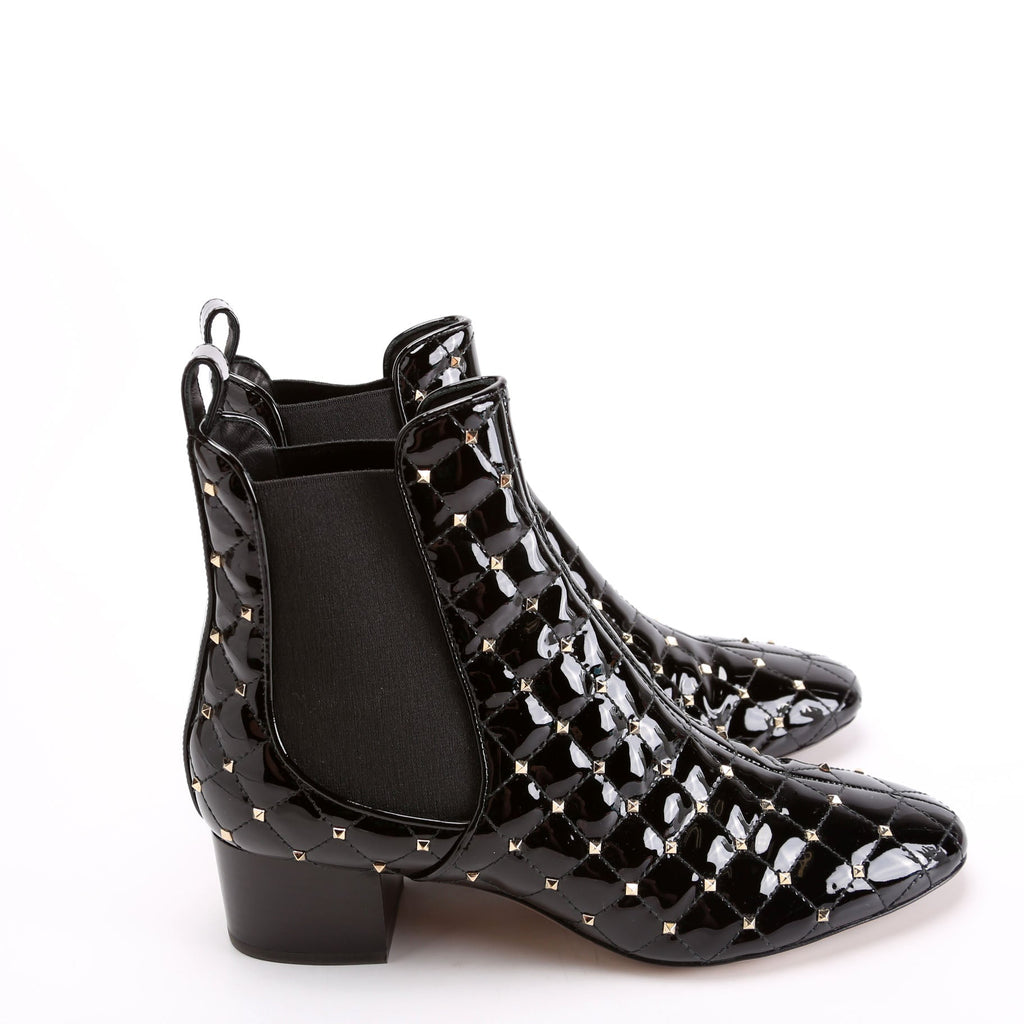 Rockstud Chelsea Boots Patent Size 38.5 Black