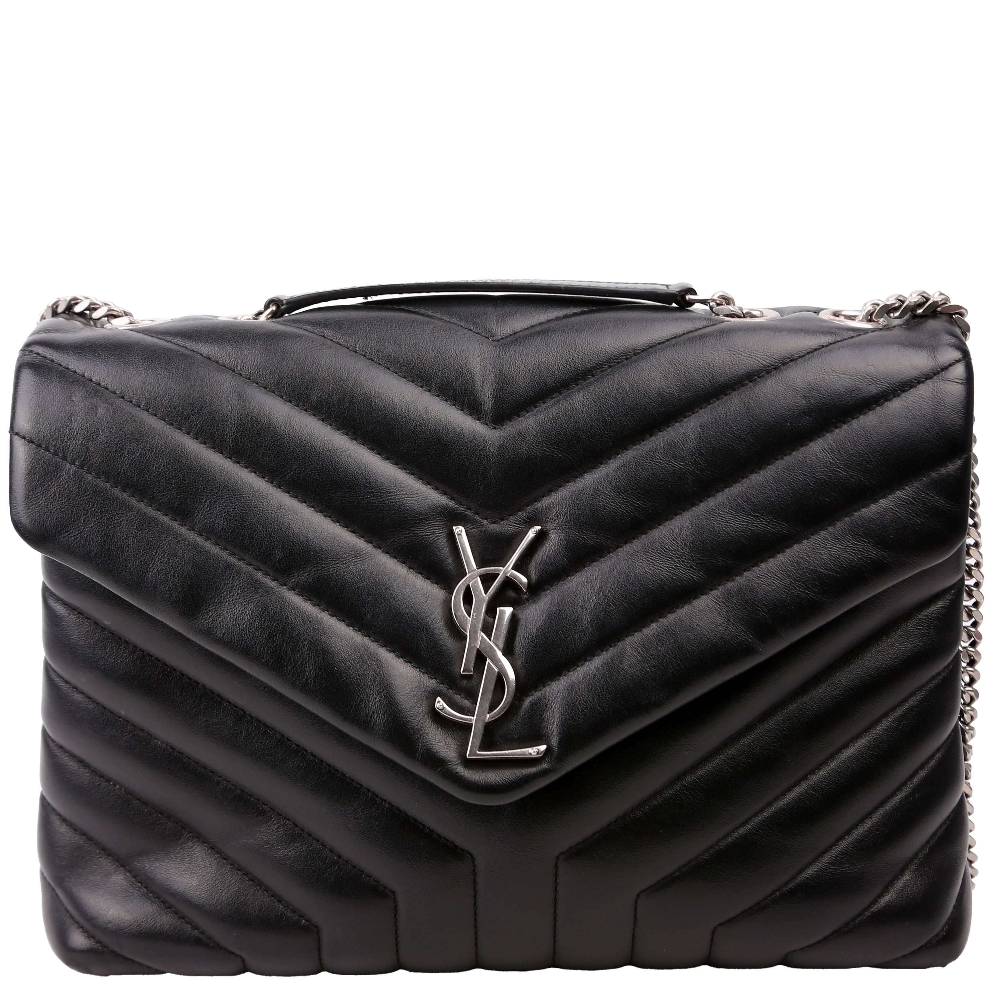 SAINT LAURENT Loulou Satchel Medium Black 487216