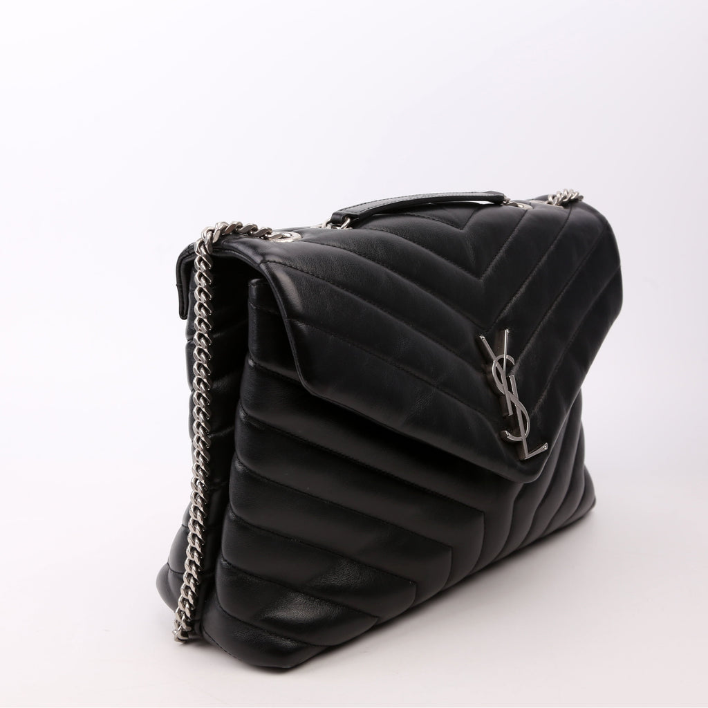 SAINT LAURENT Loulou Satchel Medium Black 487216