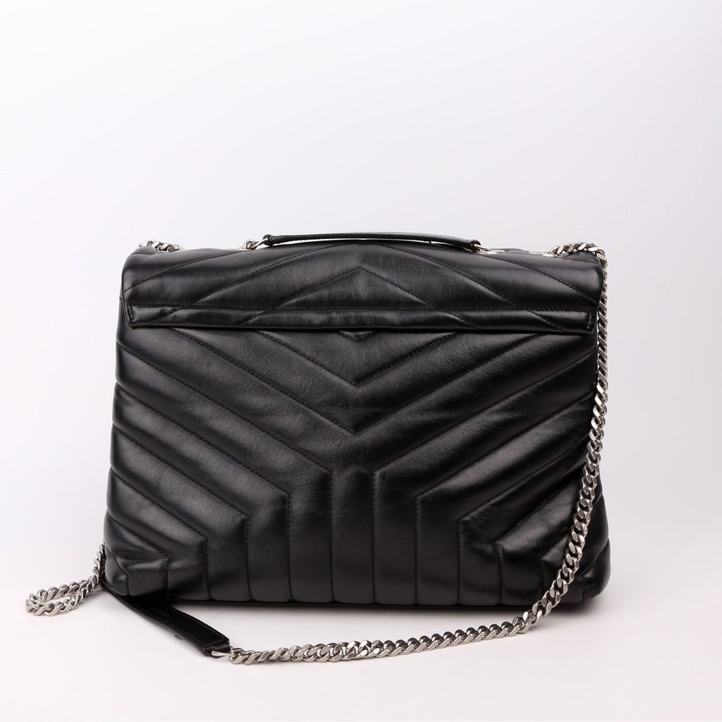 SAINT LAURENT Loulou Satchel Medium Black 487216