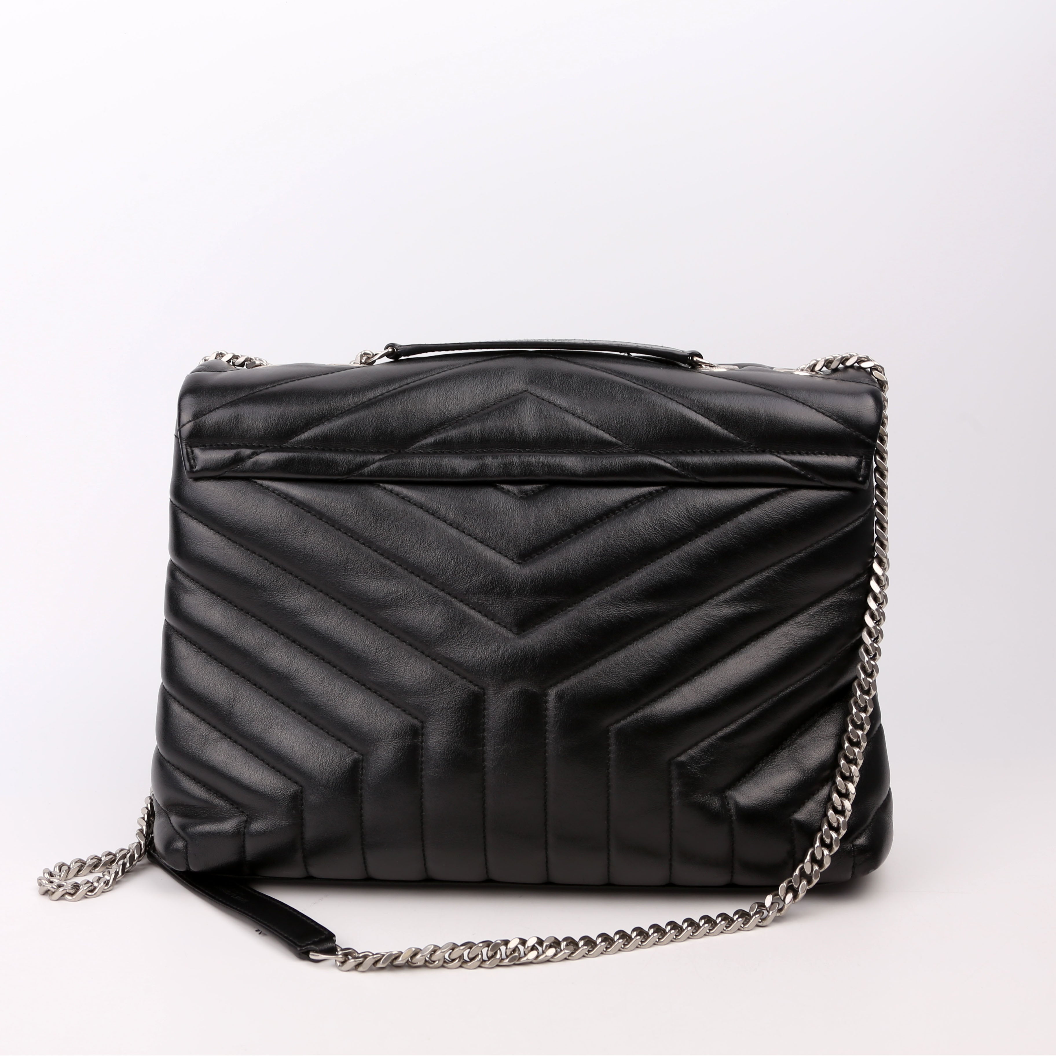 SAINT LAURENT Loulou Satchel Medium Black 487216
