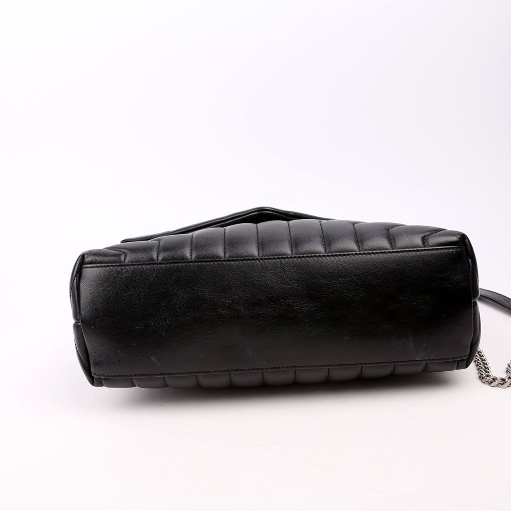 SAINT LAURENT Loulou Satchel Medium Black 487216