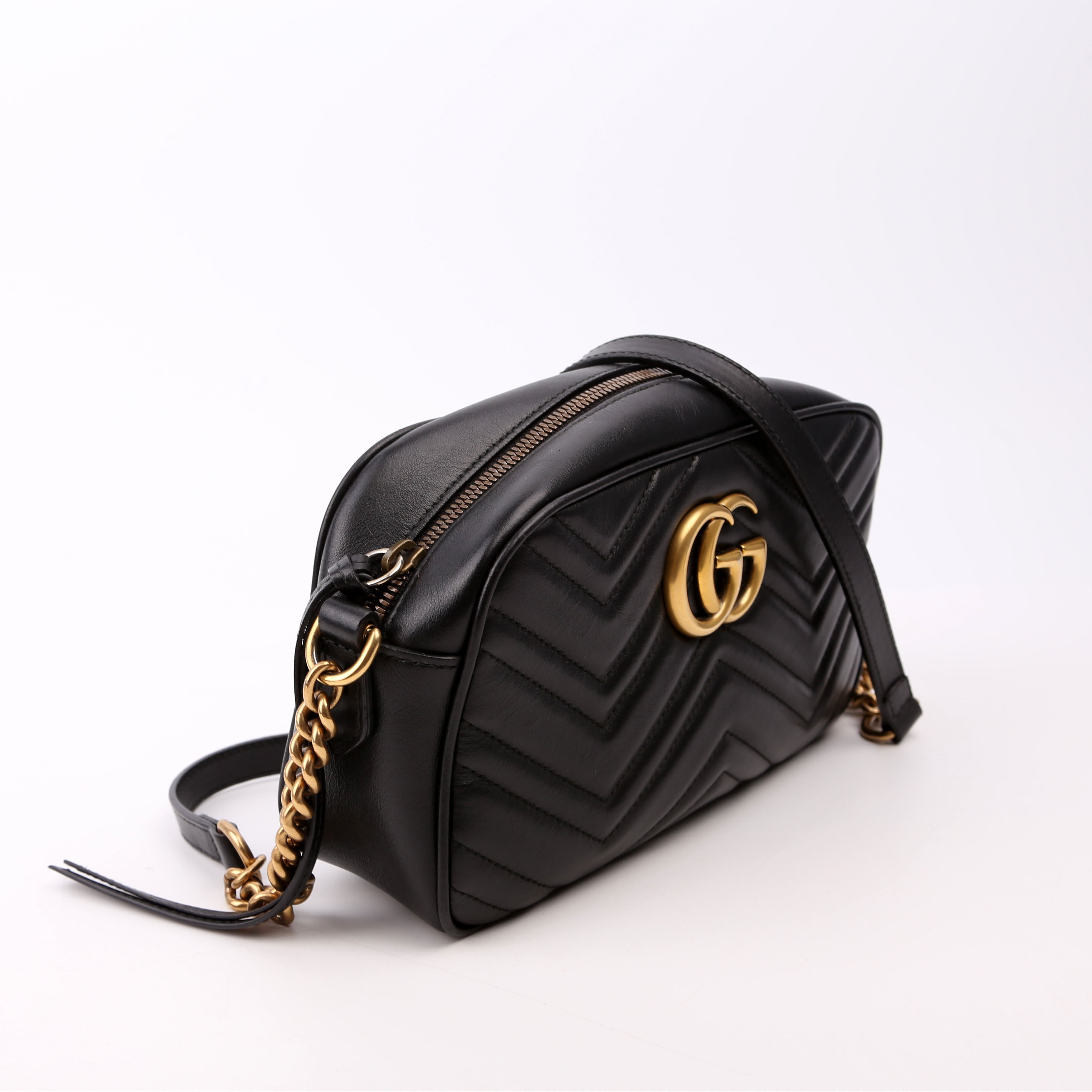 447632 Marmont Small Leather Camera Black