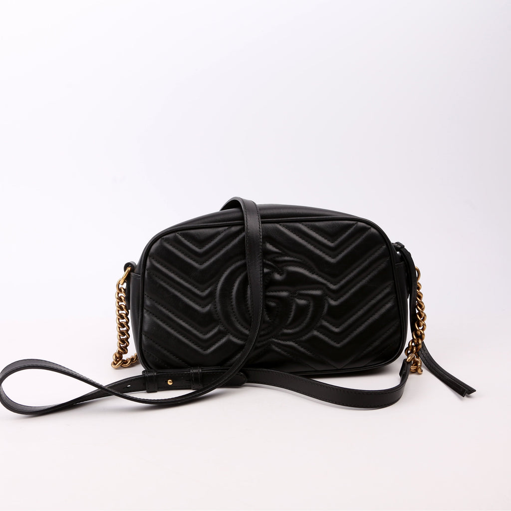 447632 Marmont Small Leather Camera Black