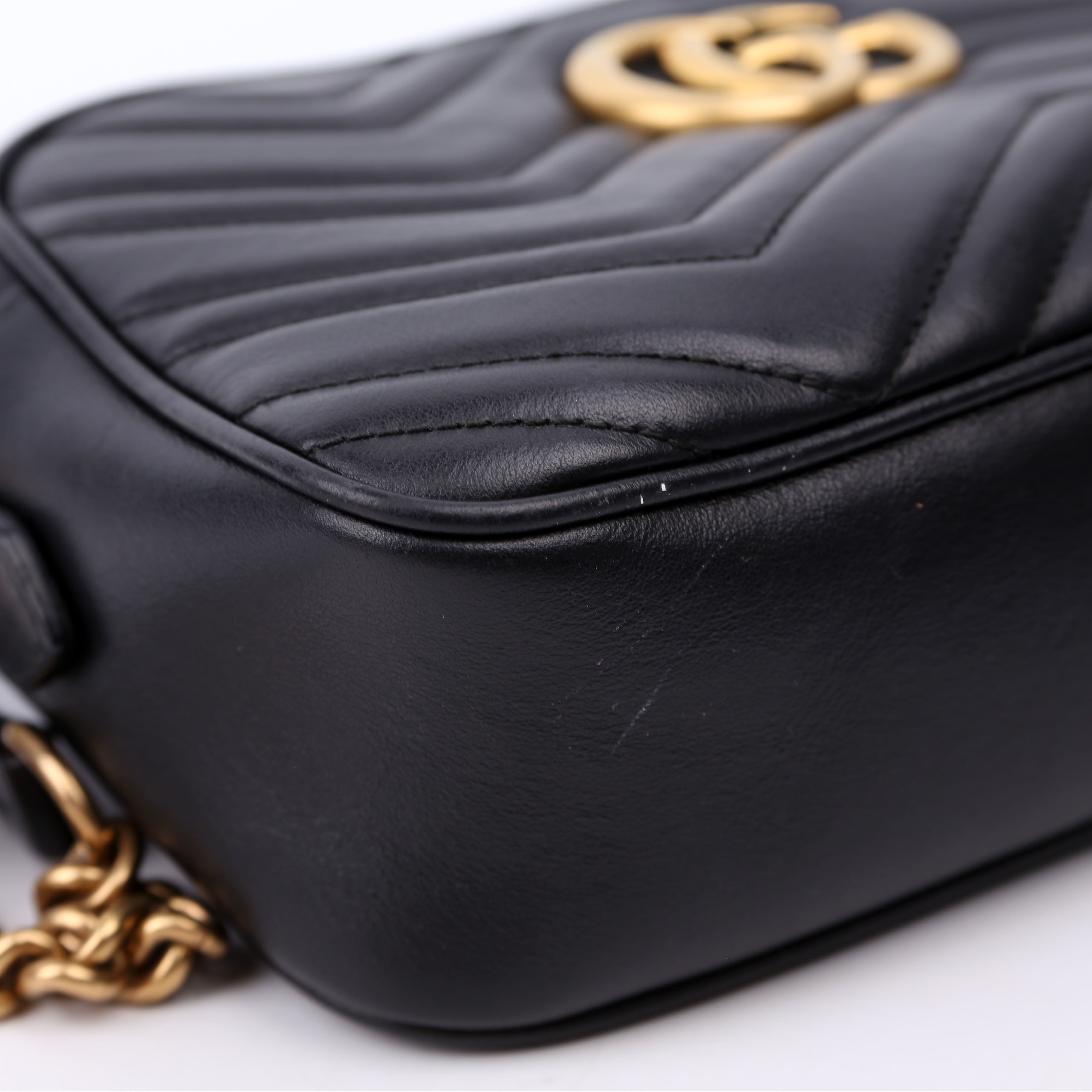 447632 Marmont Small Leather Camera Black