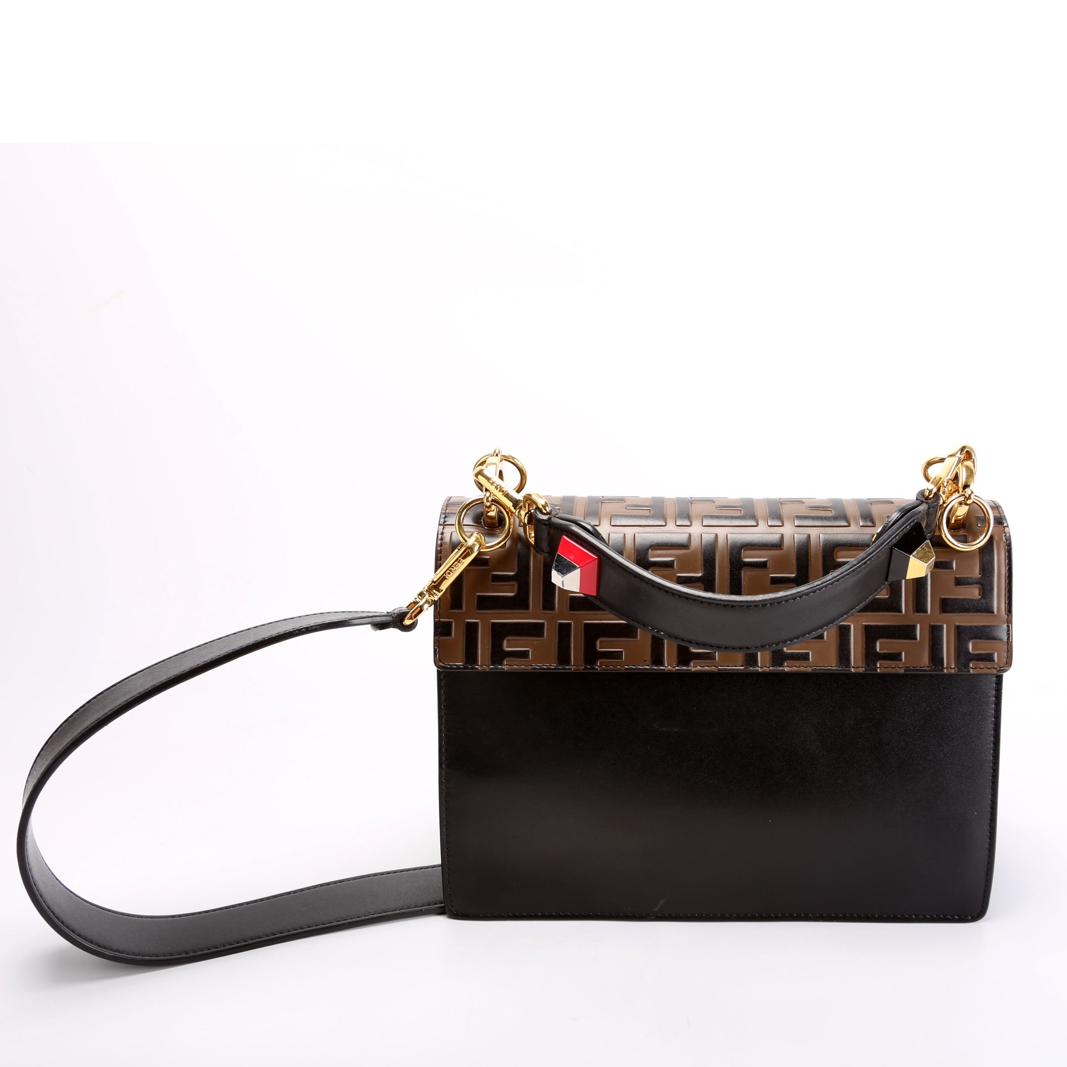 8BT283 Kan I FF Leather Shoulder Bag