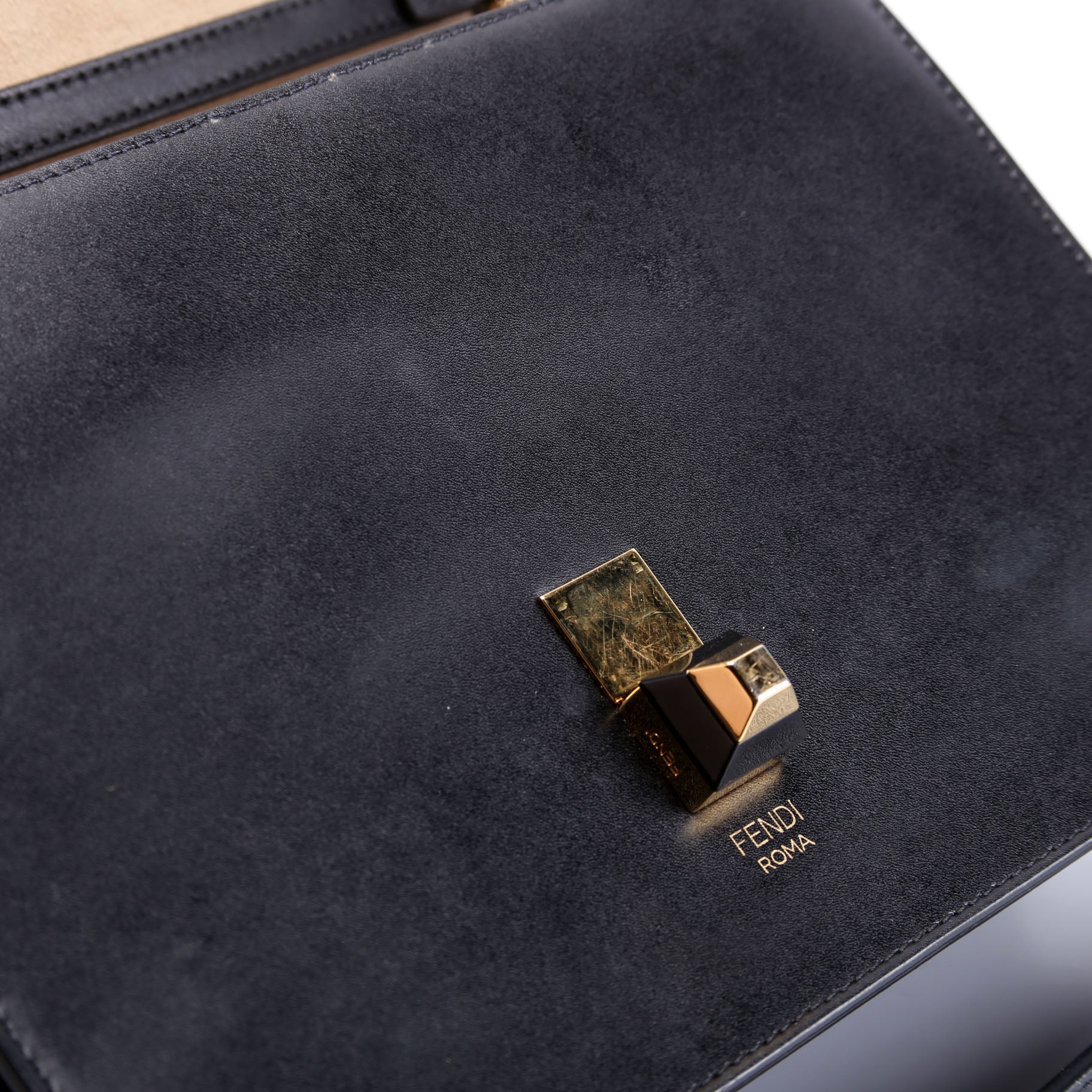 8BT283 Kan I FF Leather Shoulder Bag