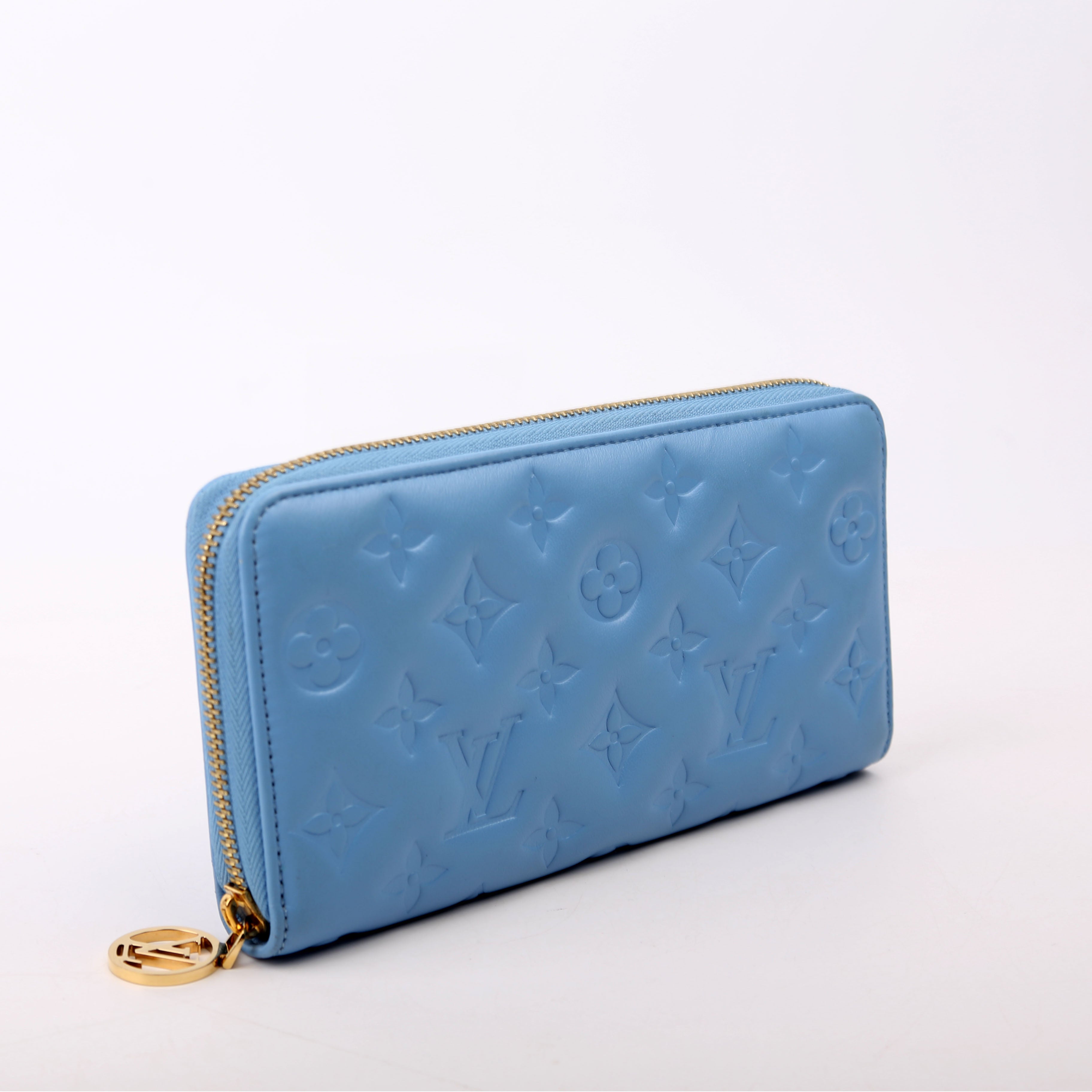 Coussin Zippy Wallet Lambskin Blue
