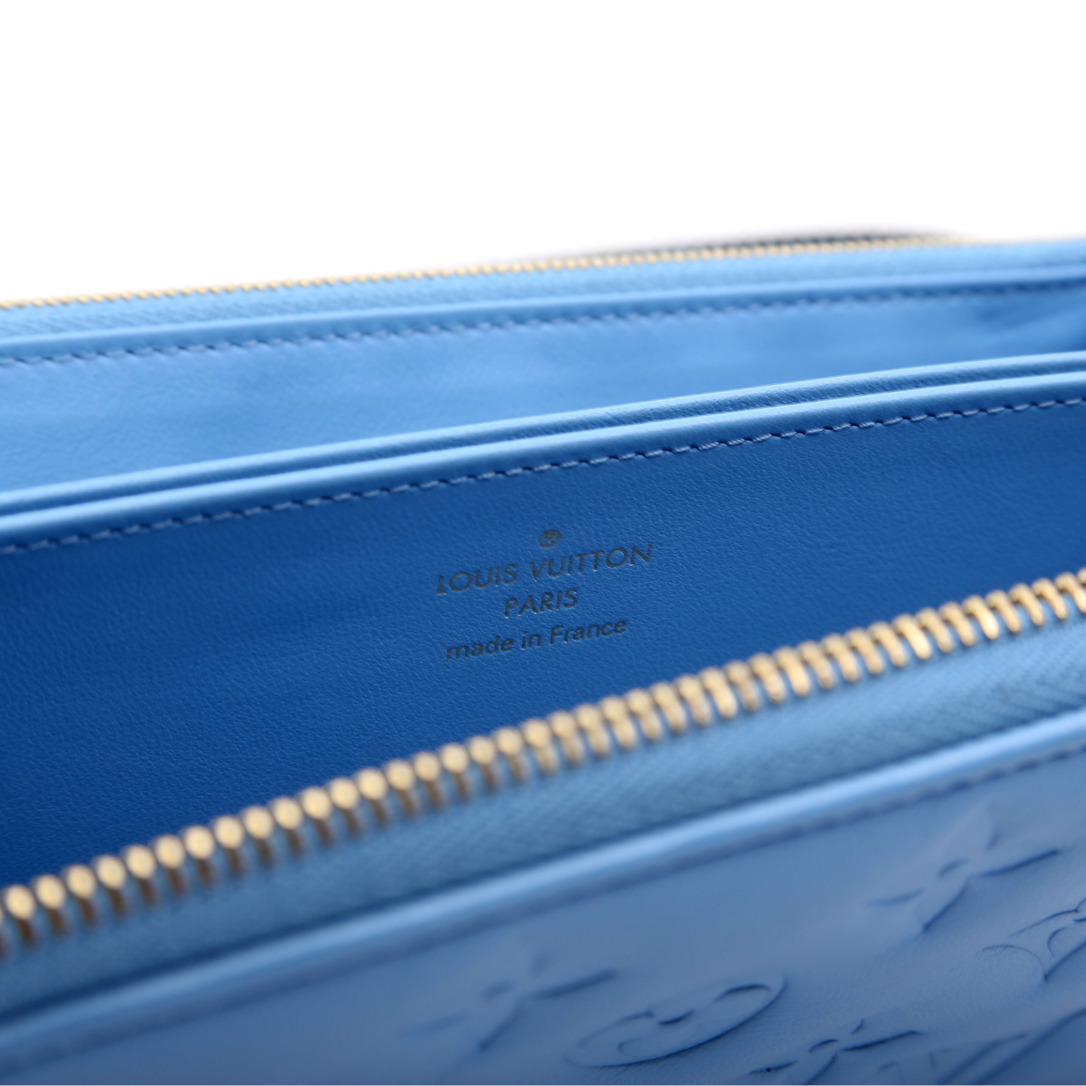 Coussin Zippy Wallet Lambskin Blue