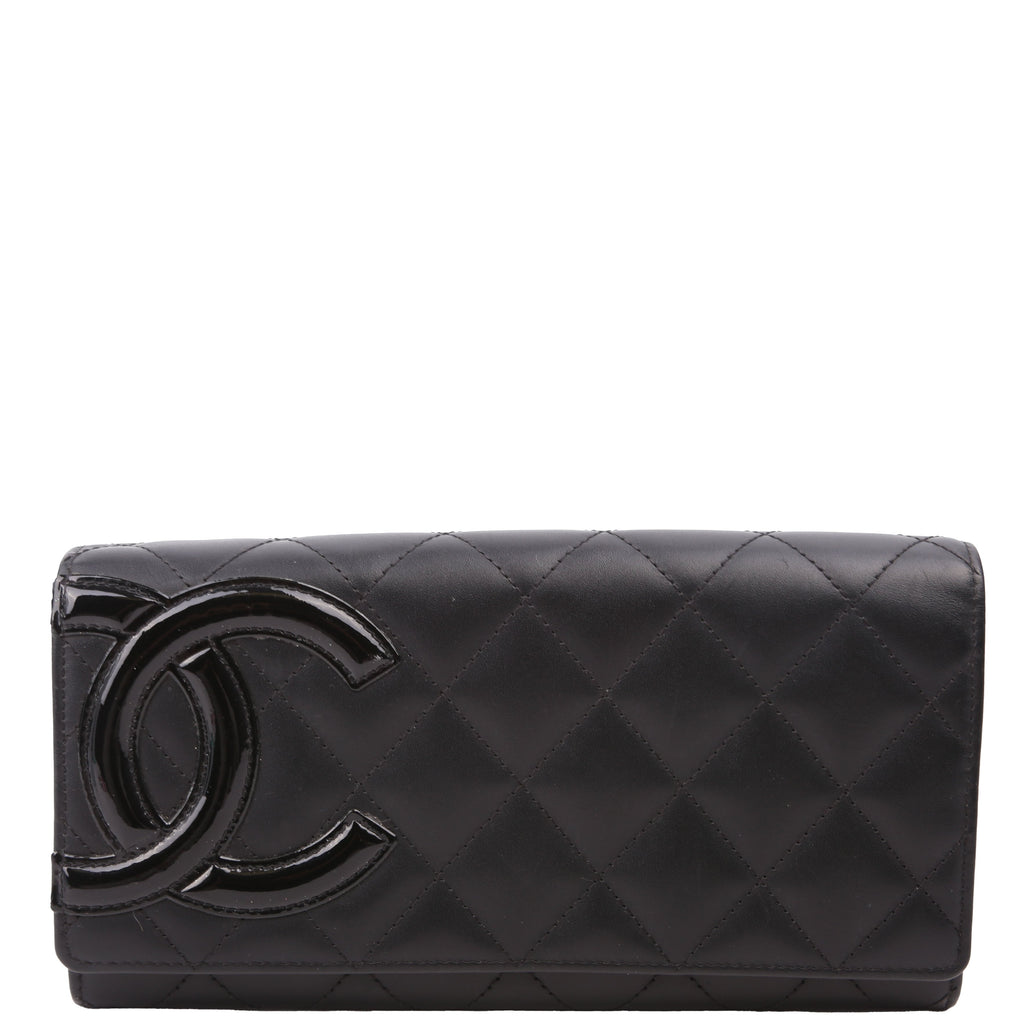 Cambon Ligne Long Flap Wallet Black