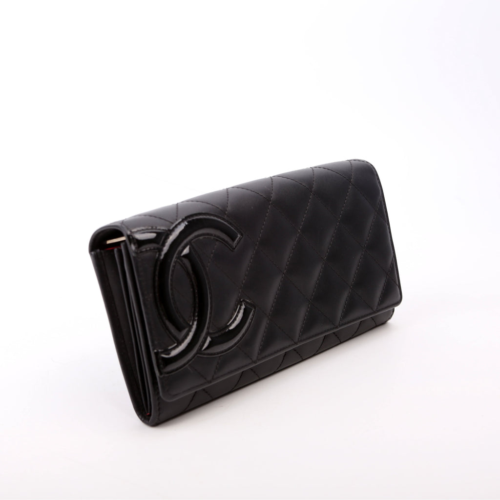 Cambon Ligne Long Flap Wallet Black