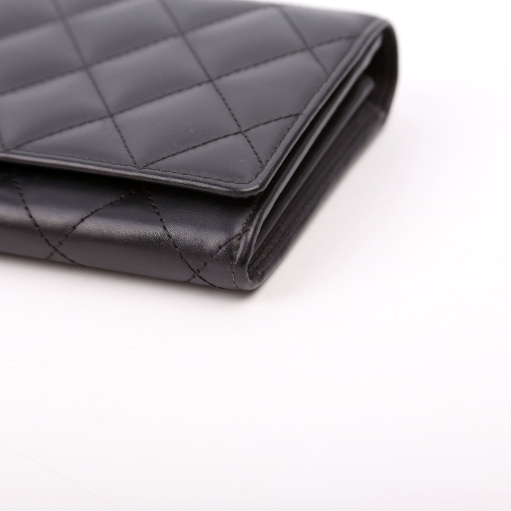 Cambon Ligne Long Flap Wallet Black