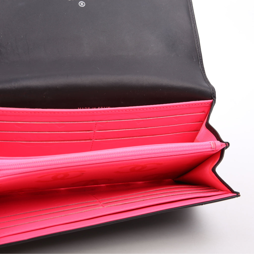 Cambon Ligne Long Flap Wallet Black