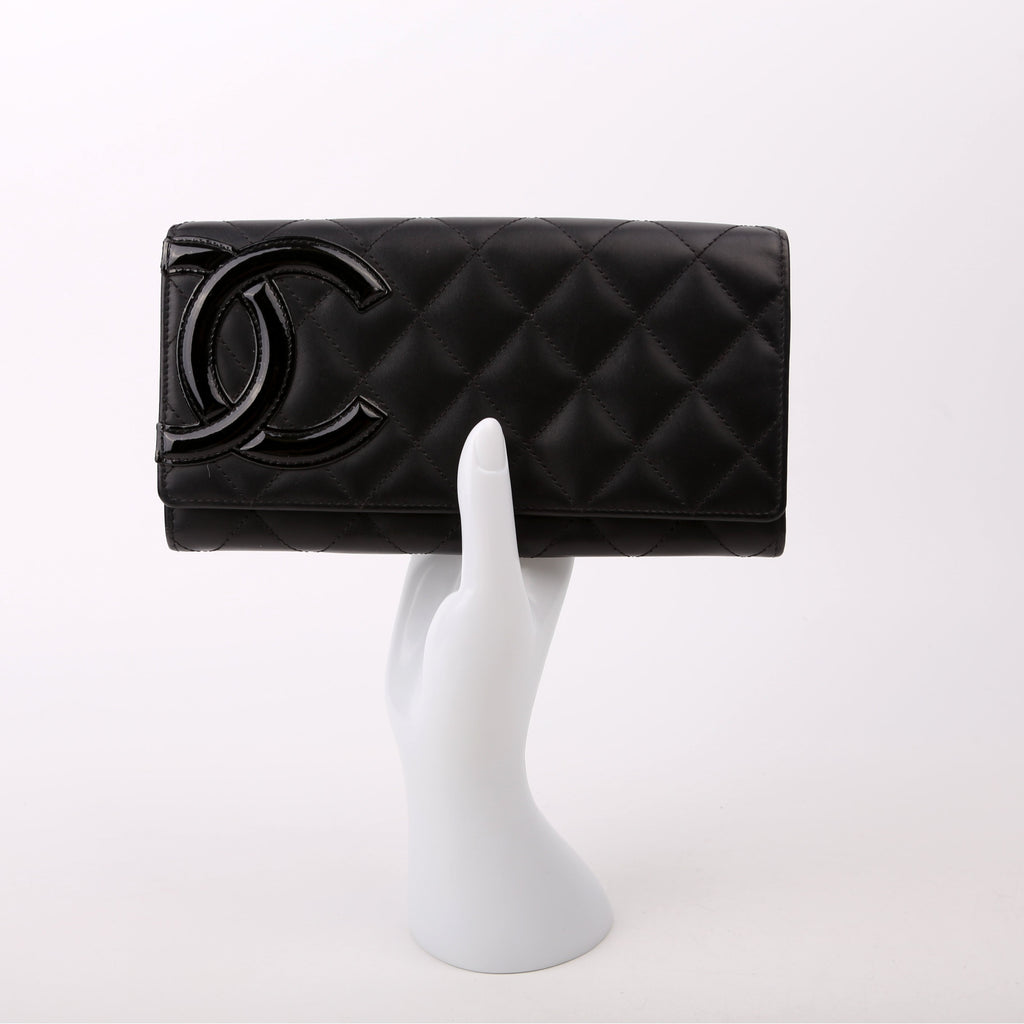 Cambon Ligne Long Flap Wallet Black