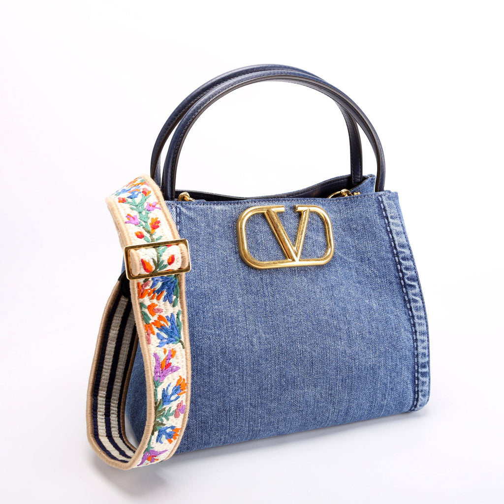Alltime Medium Denim With Embroidered Strap Blue/Multicolor