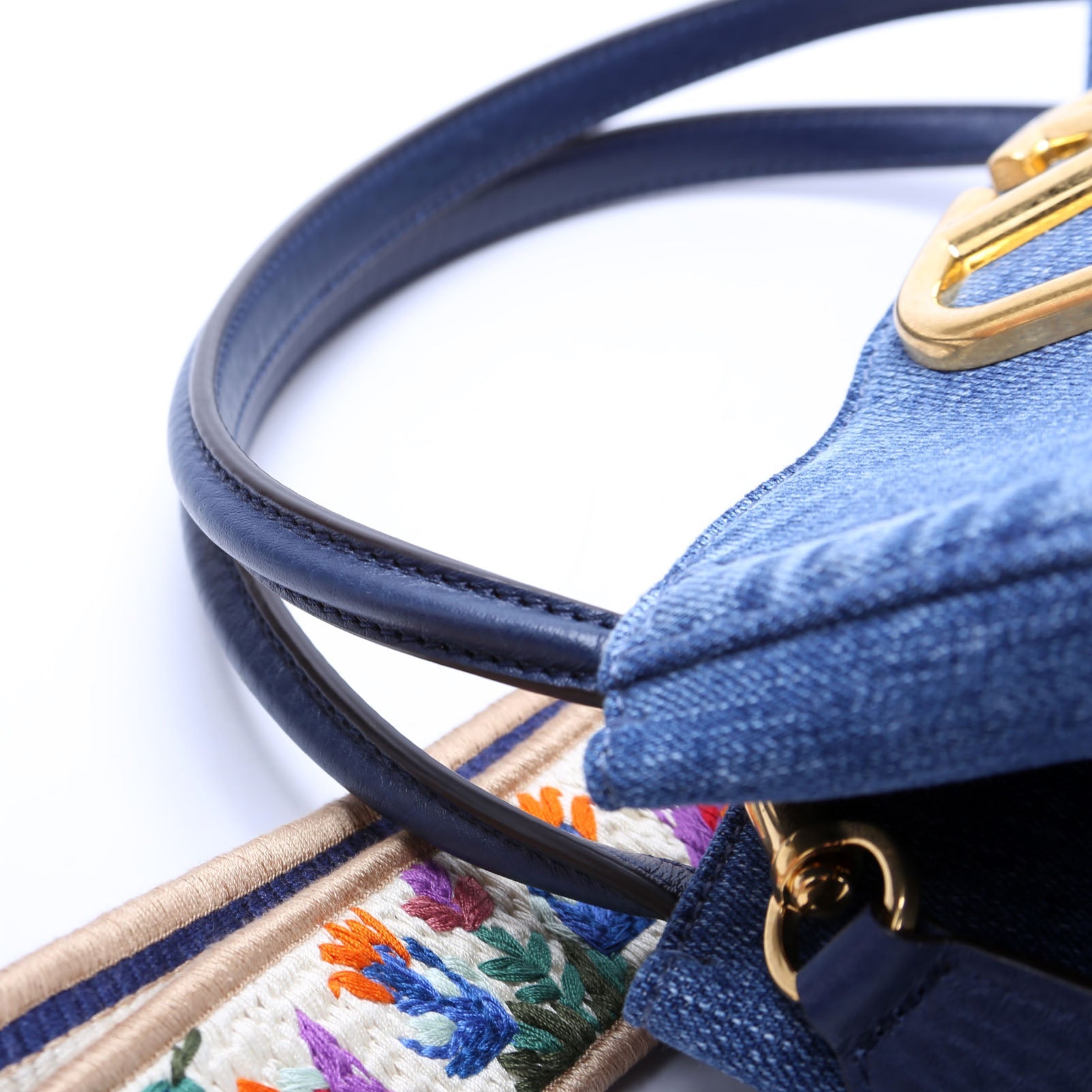 Alltime Medium Denim With Embroidered Strap Blue/Multicolor
