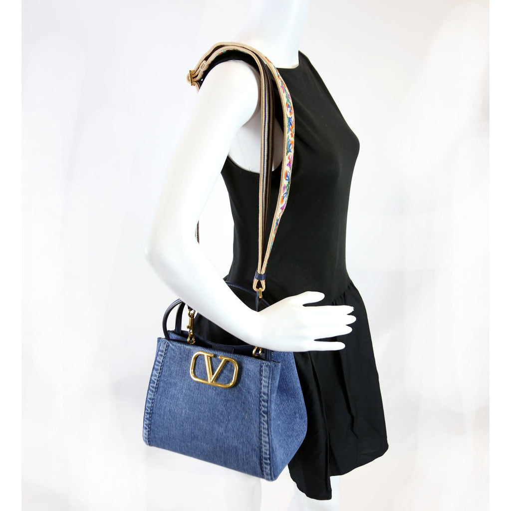 Alltime Medium Denim With Embroidered Strap Blue/Multicolor
