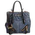 Denim Matelasse Biker Tote Blue/Black