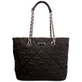 Quilted Nylon Catena Chain Shoulder Bag Black