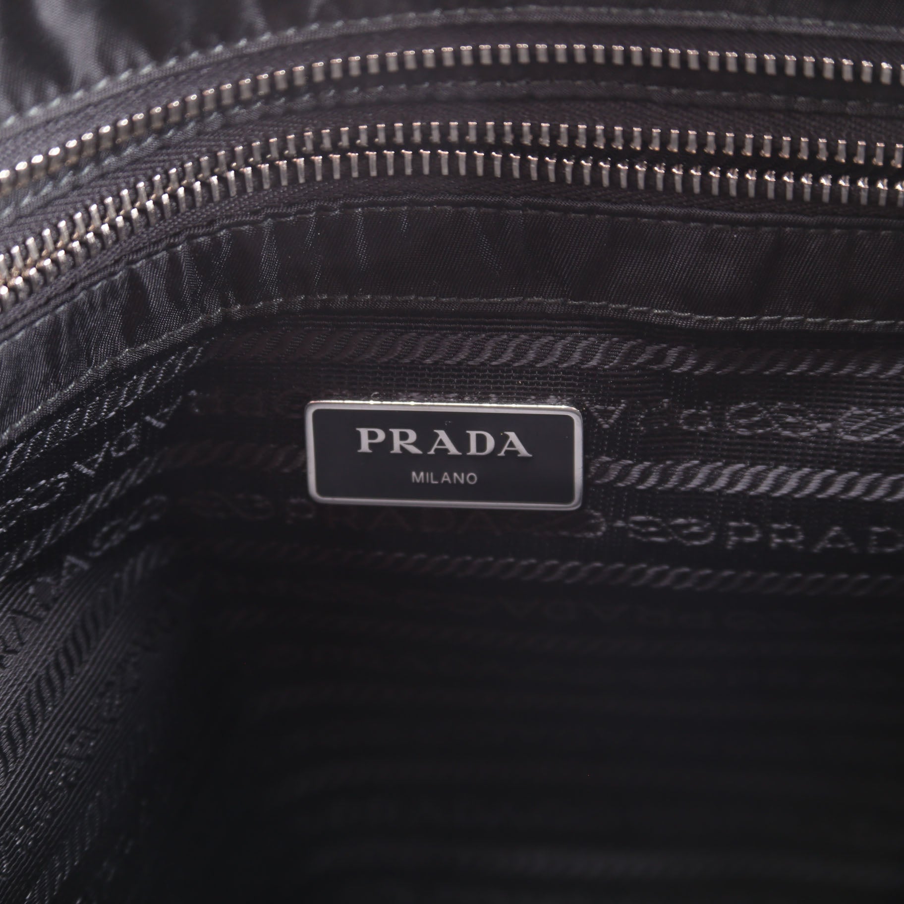 Quilted Nylon Catena Chain Shoulder Bag Black