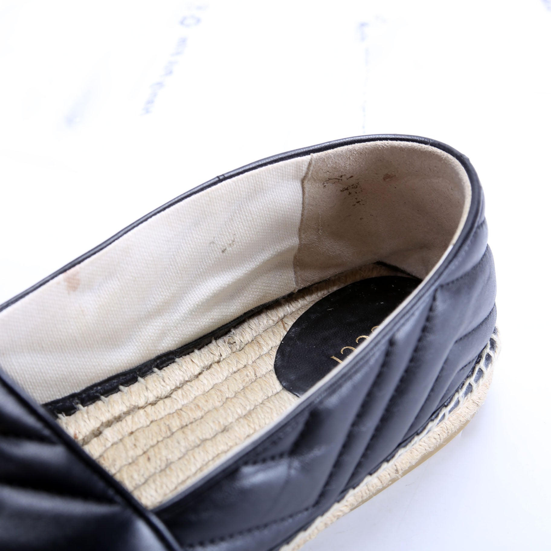 GG Marmont Espadrille Size 41.5 Black