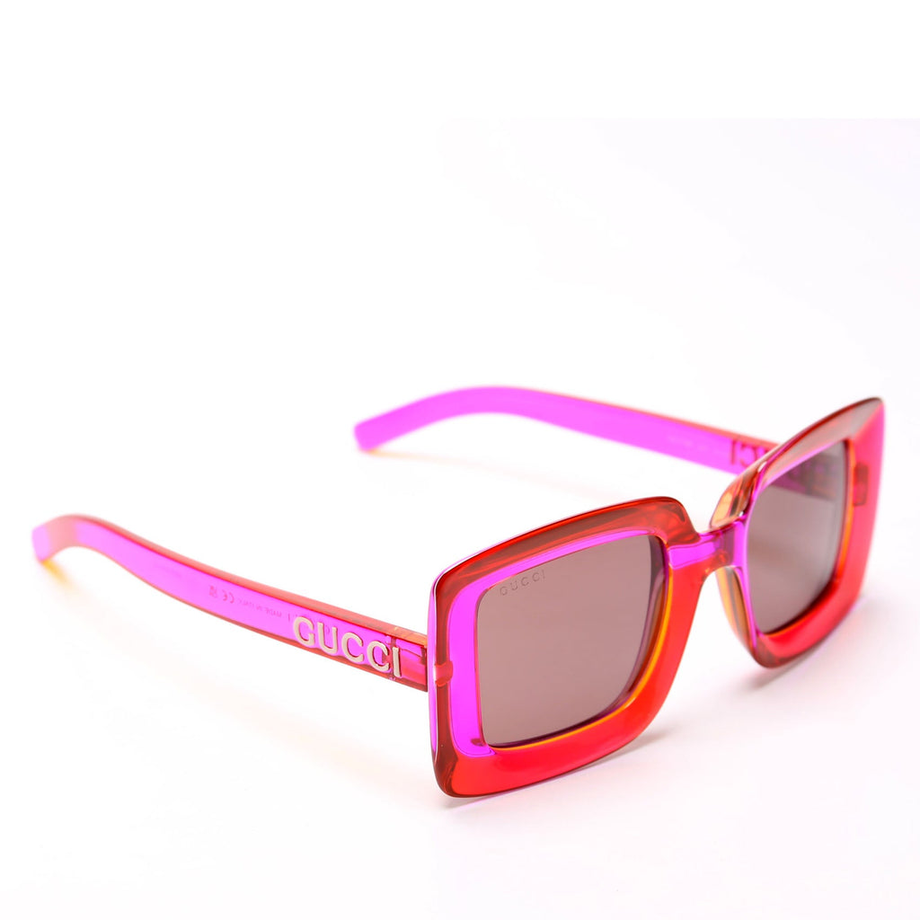 GG1718S Square Transparent Sunglasses Pink/Red