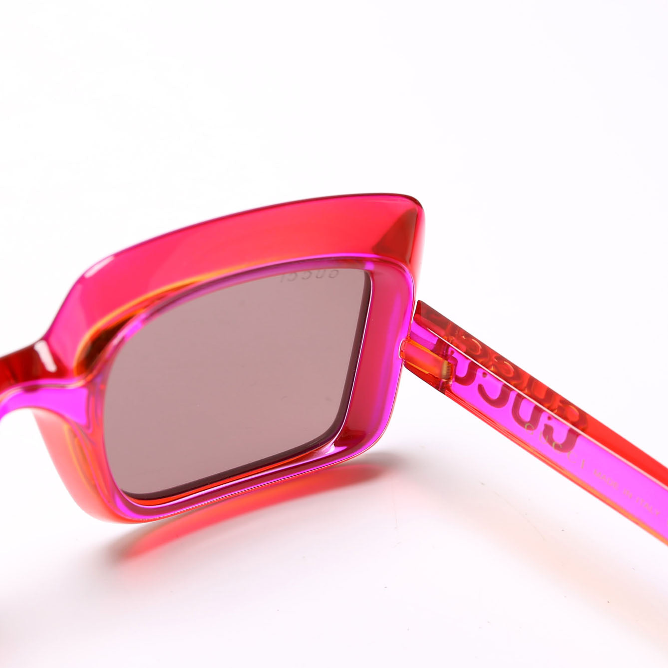 GG1718S Square Transparent Sunglasses Pink/Red