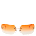 4017 D Rhinestone Logo Sunglasses Orange/Gold