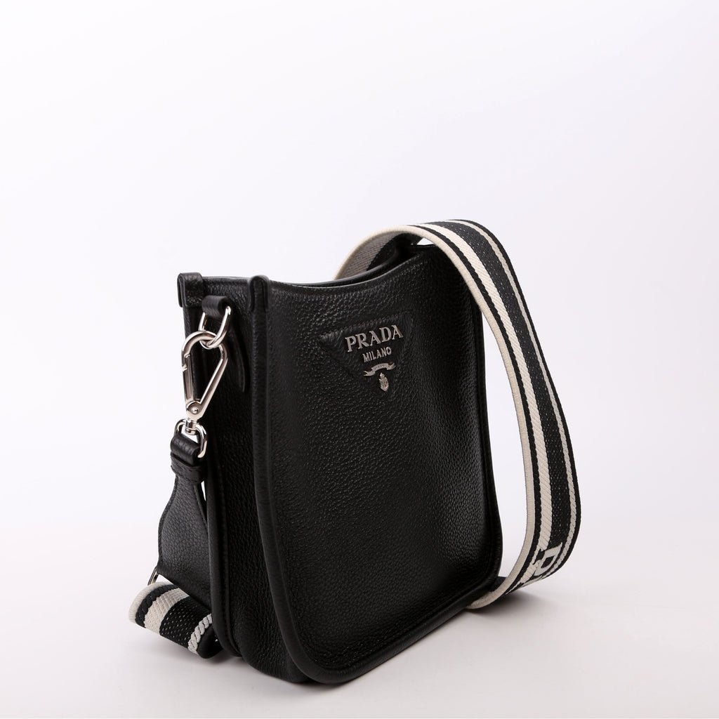 1BH191 Leather Mini Shoulder Bag Black